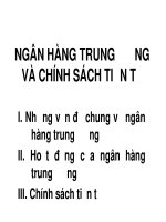 NGÂN HÀNG TRUNG ƯƠNG VÀ CHÍNH SÁCH TIỀN TỆ