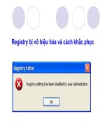Regedit bị vô hiệu hoá - khắc phục