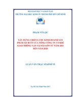 Xây dựng chiến lược kinh doanh sản phẩm xe buýt của tổng công ty cơ khí giao thông vận tải sài gòn từ năm 2011 đến năm 2020 