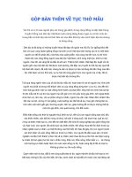 Phong tục tập quán Việt: Tục thờ Mẫu