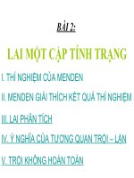 bài 1: Lai một cặp tính trạng