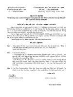 Quyết định khen thưởng đơn vị Tiên tiến Giáo dục thể chất