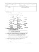 Đề kiểm tra tự chọn 8