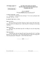 Đề thi HSG tỉnh môn sử 9