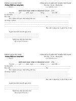 Mẫu xử lý học sinh vi phạm