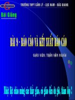 Bài 9 - Báo cáo và kết xuất báo cáo