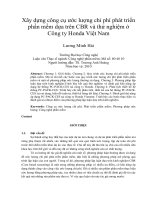 Xây dựng công cụ ước lượng chi phí phát triển  phần mềm dựa trên CBR và thử nghiệm ở  Công ty Honda Việt Nam