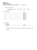 Mẫu Biên bản thảo luận sinh hoạt cụm chuyên môn