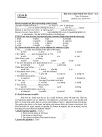 Đề KT Anh 8 số 1(đảm bảo chuẩn)