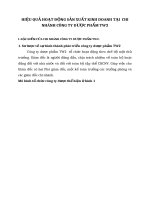 HIỆU QUẢ HOẠT ĐỘNG SẢN XUẤT KINH DOANH TẠI  CHI NHÁNH CÔNG TY DƯỢC PHẨM TW2