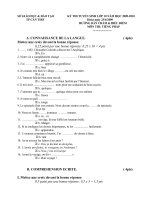 ĐÁP ÁN TUYỂN SINH 10 T.PHÁP KHÔNG CHUYÊN (08-09)