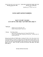 Đặt vấn đề vào bài gây hứng thú hoc hóa 9