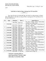 Lịch kiểm tra Công tác Đoàn năm 2010