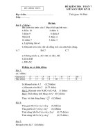 ĐỀ THI Toán 7 giữa kỳ - Đáp án