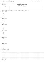 ĐÊ KT I TIẾT HÌNH CHƯƠNG 1