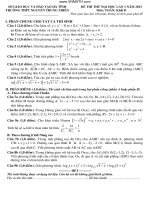 ĐỀ THI THỬ ĐẠI HỌC LẦN 1 NĂM 2013 TRƯỜNG THPT NGUYỄN TRUNG THIÊN Môn: TOÁN; Khối D