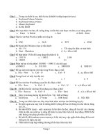 Đề trắc nghiệm Tin cho GVTH