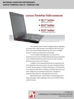 NOTEBOOK COMPUTER PERFORMANCE:  LENOVO THINKPAD T420 VS. THINKPAD T430