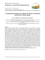 A computational study to investigate the effects of insulation and EGR in a diesel engine
