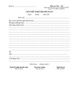 Mẫu giấy đề nghị thanh toán