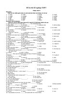 Đề ôn thi tốt nghiệp THPT Môn Tiếng Anh- Đề 9