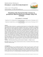Simulation of the thermal borehole resistance in groundwater filled borehole heat exchanger using CFD technique