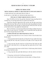 Báo cáo tình hình tháng 7 năm 2009