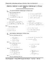 Chuyên đề_Phương trình và bất phương trình quy về bậc hai