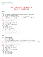 DE CUONG ON TAP PHAN I CHUONG I - TOAN 6