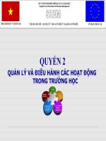QUẢN LÝ VÀ ĐIỀU HÀNH CÁC HOẠT ĐỘNG TRONG TRƯỜNG HỌC