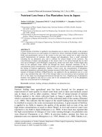 Nutrient Loss from a Tea Plantation Area in Japan