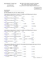 ĐỀ THI TUYỂN SINH CAO ĐẲNG NĂM 2012 Môn: TIẾNG TRUNG QUỐC; Khối D4 mã đề  173 