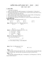 ĐỀ KIỂM TRA GHKI TOÁN LỞP 3