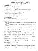 BT tổng hợp Toán 10 (TN+TL) HKI