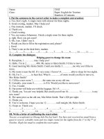 kiểm tra tiếng anh du lịch