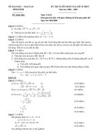 DE THI VA HUONG DAN CHAM MON TOAN TUYEN SINH VAO 10 TINH BINH DINH NAM HOC: 2008 - 2009