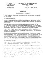 BỘ Y TẾ : TB VỀ DỊCH CÚM