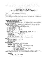 Bảng khai thành tích đơn vị đề nghị Bộ khen thưởng