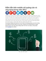 Kiếm tiền trên mobile với quảng cáo và ứng dụng trong năm 2013x 