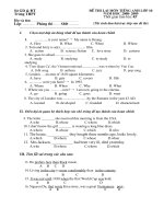 Đề thi lại Anh 10 08- 09 ( có ĐA)