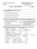 đề kiểm tra Anh Văn 8 - tuần 13