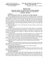 Báo cáo Tổng kết Thanh tra 2008-2009