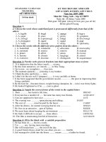 Đề thi học sinh giỏi lớp 12 cấp Tỉnh