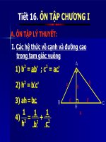 Ôn tập Hình học 9 chương I: Hệ thức lượng trong tam giác vuông