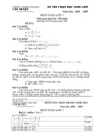 đề - đáp án thi HSG huyện lớp 7 năm học 2008-2009