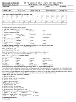 Đề khảo sát chất lượng lớp 8
