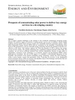Prospects of concentrating solar power to deliver key energy services in a developing country