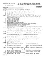 Đề thi thử môn sinh mã 107