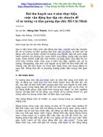 Bài thu hoạch sau 4 năm thực hiện cuộc vận động học tập các chuyên đề về tư tưởng và tấm gương đạo đức Hồ Chí Minh