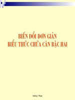 Biến đổi biểu thức chứa căn